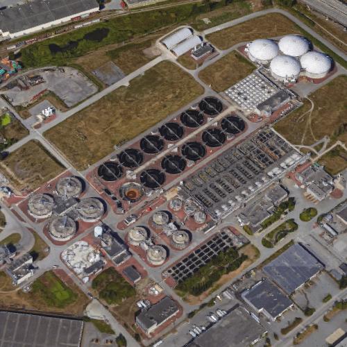 Annacis Island Wastewater Treatment Plant in Delta, Canada (Google Maps)