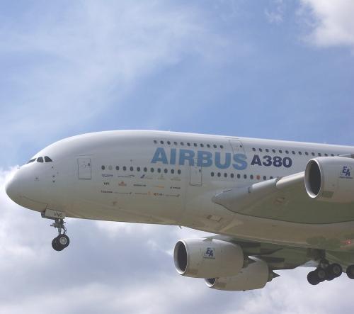 A380 on approach to Milwaukee's Mitchell International Airport