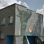 Praying Sinner mural in Katowice