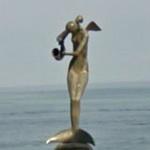 Mermaid angel with saxophone (StreetView)