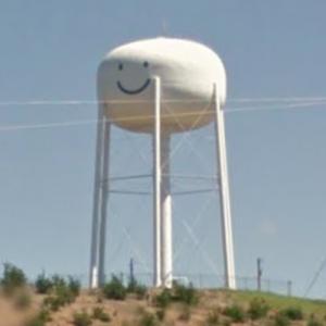 Smiley face water tower (StreetView)