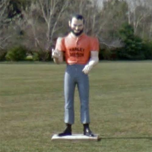 Harley Davidson muffler man in Livingston, IL (Google Maps)