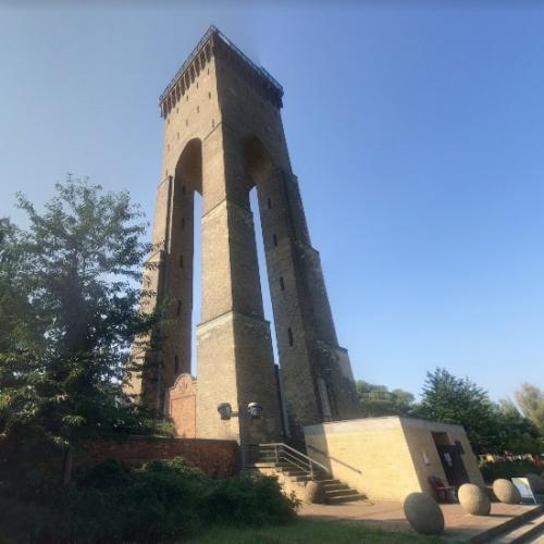 Finow water tower in Finow, Germany (Google Maps)