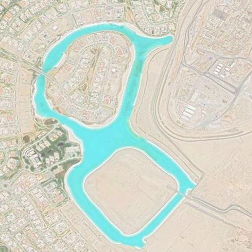 World's Largest ManMade Lagoon in Dubai, United Arab Emirates (Google