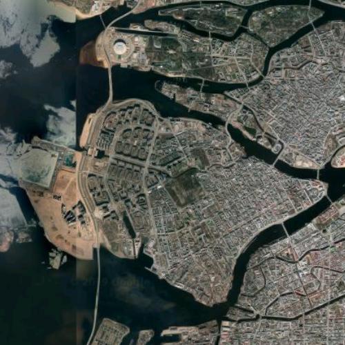 Vasilyevsky Island in St Petersburg, Russian Federation (Google Maps)