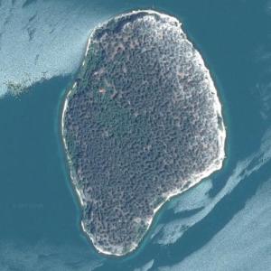 Golem Grad (largest island in North Macedonia) (Google Maps)