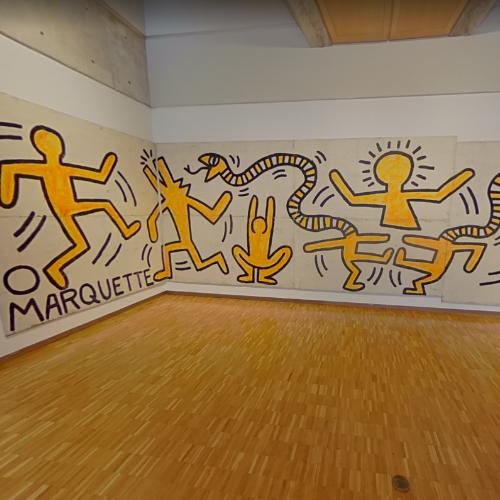 'Construction Fence' by Keith Haring in Milwaukee, WI (Google Maps)