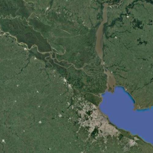 Mouth of the Río de la Plata in Buenos Aires, Argentina (Google Maps)
