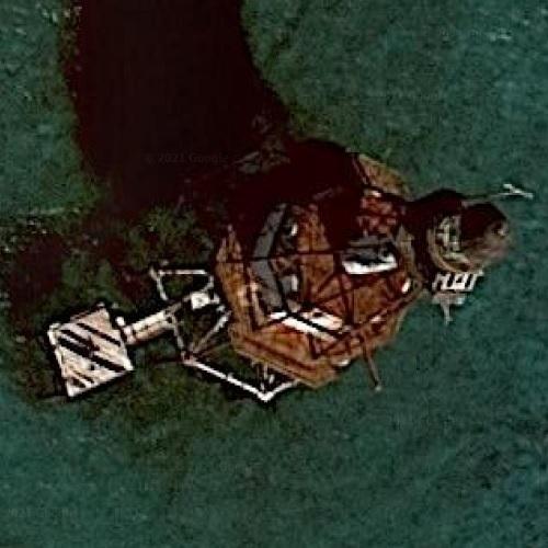 Fowey Rocks Light in Biscayne Bay, FL (Google Maps)