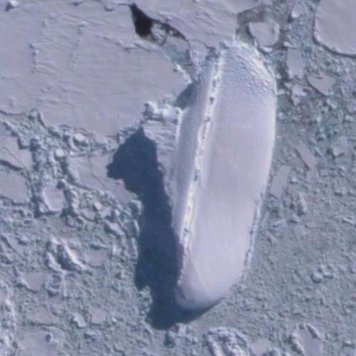 Antarctica ice ship in Buckle Island, Antarctica (Google Maps)
