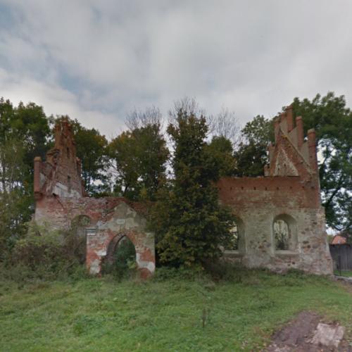 The ruins of the Abschwangen Church in Tishino, Russian Federation