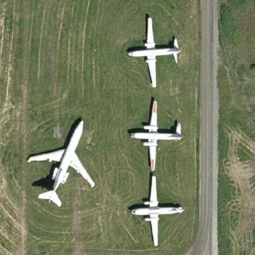 Kelowna Aircraft Boneyard in Kelowna, Canada (Google Maps)