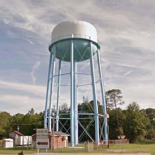 Hinesville Shaw Rd water tower in Hinesville, GA (Google Maps)