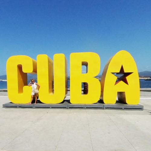 Inscription CUBA in 3D in Santiago de Cuba, Cuba (Google Maps)
