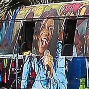 Bob Marley portrait on the bus (StreetView)