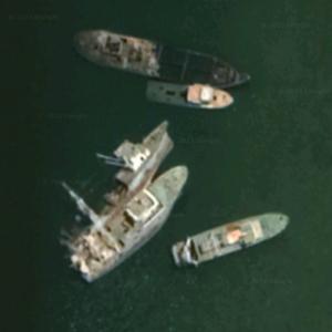 Sunken ships (Google Maps)