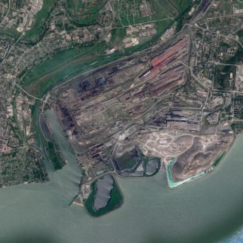 Azovstal iron and steel works in Mariupol, Ukraine (Google Maps)