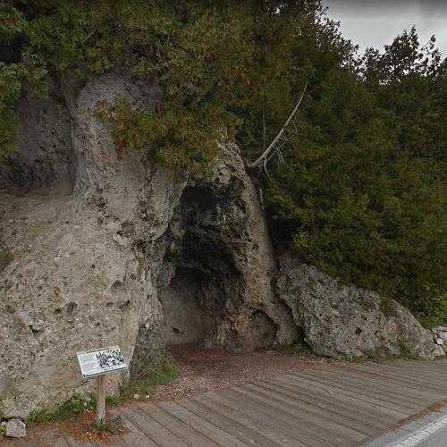 Devil's Kitchen (cave) in Mackinac Island, MI (Google Maps)