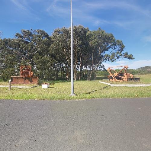 Bulldozer static display in Vila do Porto, Portugal (Google Maps)