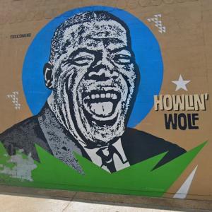 Howlin' Wolf mural in Clarksdale, MS - Virtual Globetrotting