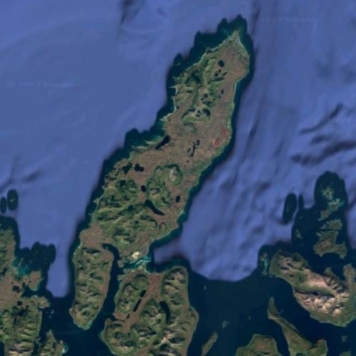 Andøya in Nordland, Norway (Google Maps)