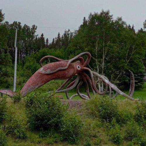 The Giant Squid of Thimble Tickle in Leading Tickles, Canada (Google Maps)