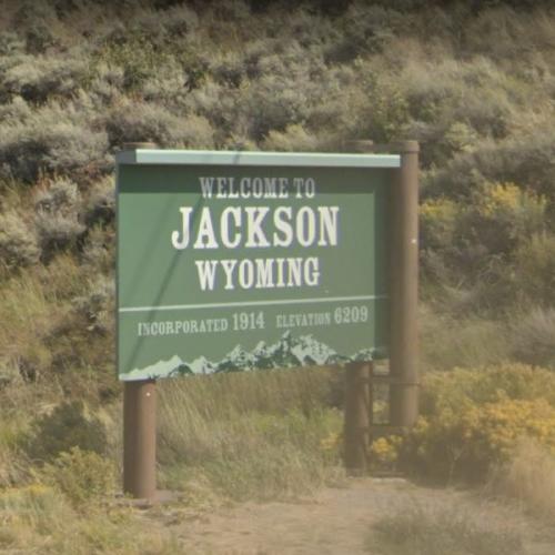 to Jackson Wyoming sign in Jackson, WY (Google Maps)