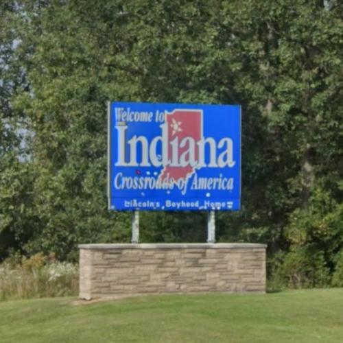 to Indiana sign in Edon, OH (Google Maps)