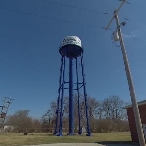 Palestine water tower, IL in Palestine, IL (Google Maps)