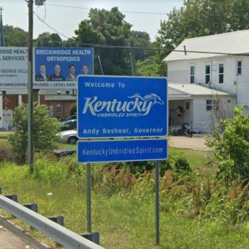 to Kentucky sign in Hawesville, KY (Google Maps)