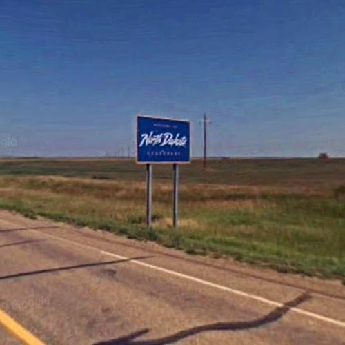 to North Dakota sign in Selfridge, ND (Google Maps)