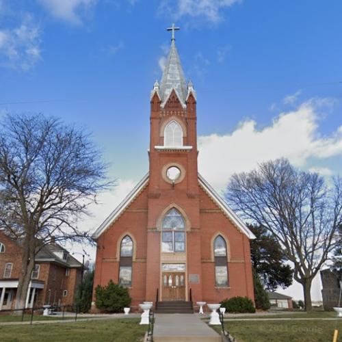 St. Wenceslaus Catholic Church and Parish House in Tabor, SD (Google Maps)
