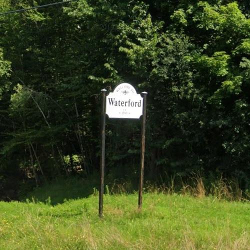 to Waterford sign in Waterford, VT (Google Maps)