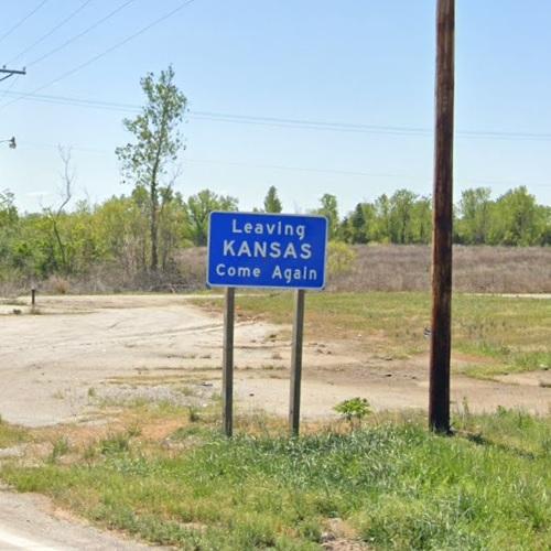 Leaving Kansas, Come Again in Baxter Springs, KS (Google Maps)