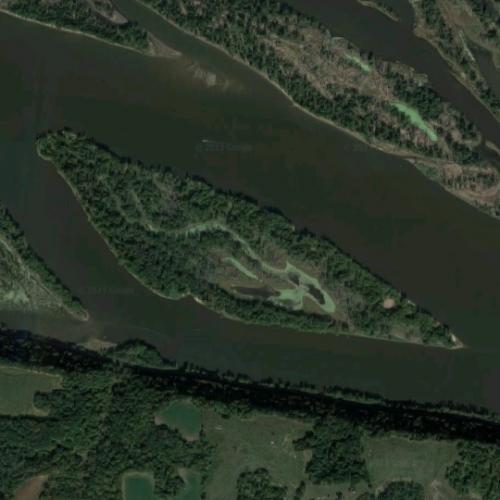 Sweezy Island in North Buena Vista, IA (Google Maps)