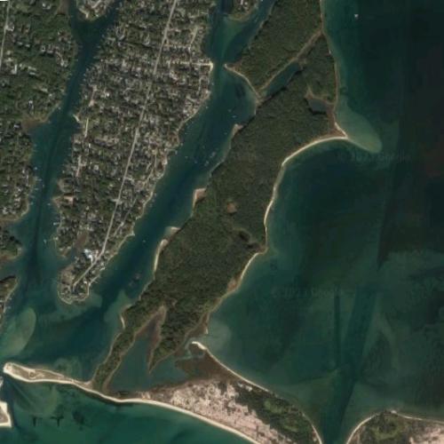 Washburn Island in East Falmouth, MA (Google Maps)