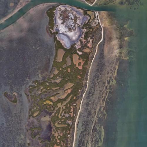 Traylor Island (aka Shell Bank Island) in Corpus Christi, TX (Google Maps)