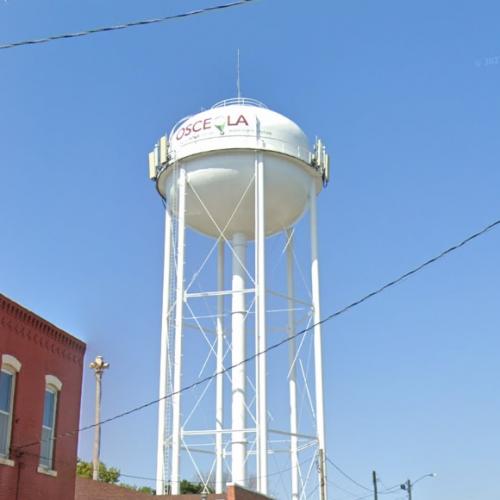 Osceola water tower in Osceola, IA (Google Maps)