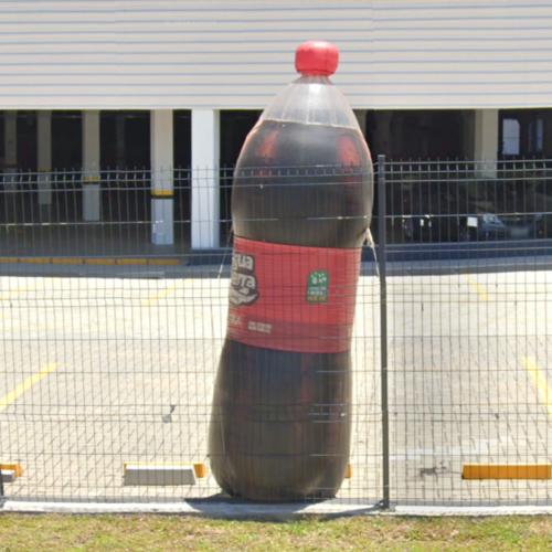 Inflatable cola bottle in Curitiba, Brazil (Google Maps)