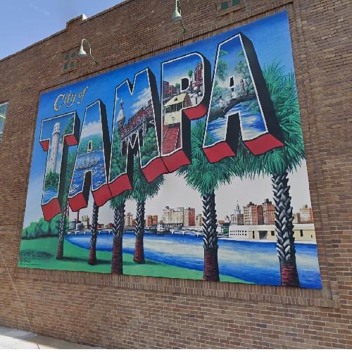 Tampa Postcard Mural in Tampa, FL Virtual Globetrotting