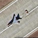 Chinese JH-7A landing with braking chutes