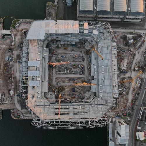 Everton Stadium under construction in Liverpool, United Kingdom (Google ...