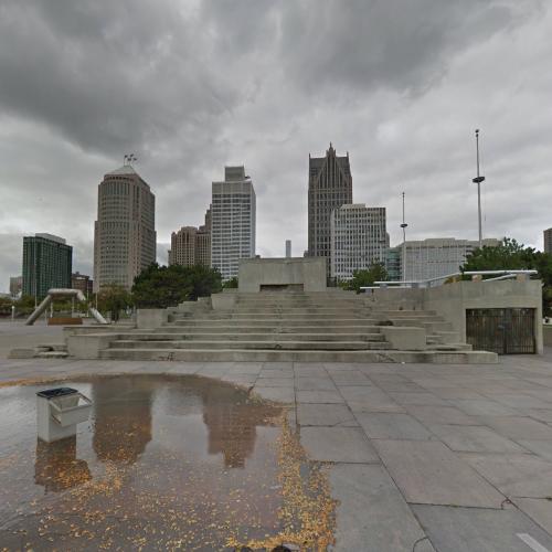Hart Plaza Pyramid in Detroit, MI (Google Maps)