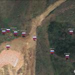 Large group of destroyed Russian vehicles