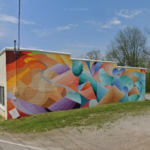 Abstract mural in Madisonville, TN - Virtual Globetrotting