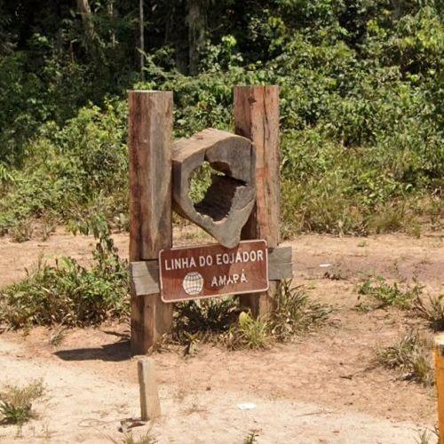 Equator line marker in Mazagão, Brazil (Google Maps)
