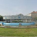 Compass fountain in roundabout