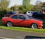 BMW 6 series, lawn parked