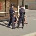 Showdown with the police at a bus stop